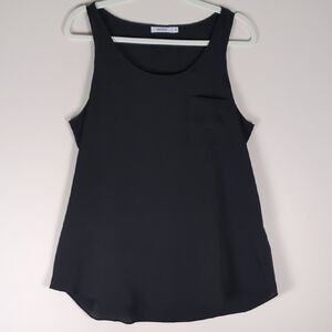 Ricki's Women's Black Scoop Neck Patch Pocket Sleeveless Tank Top Size L